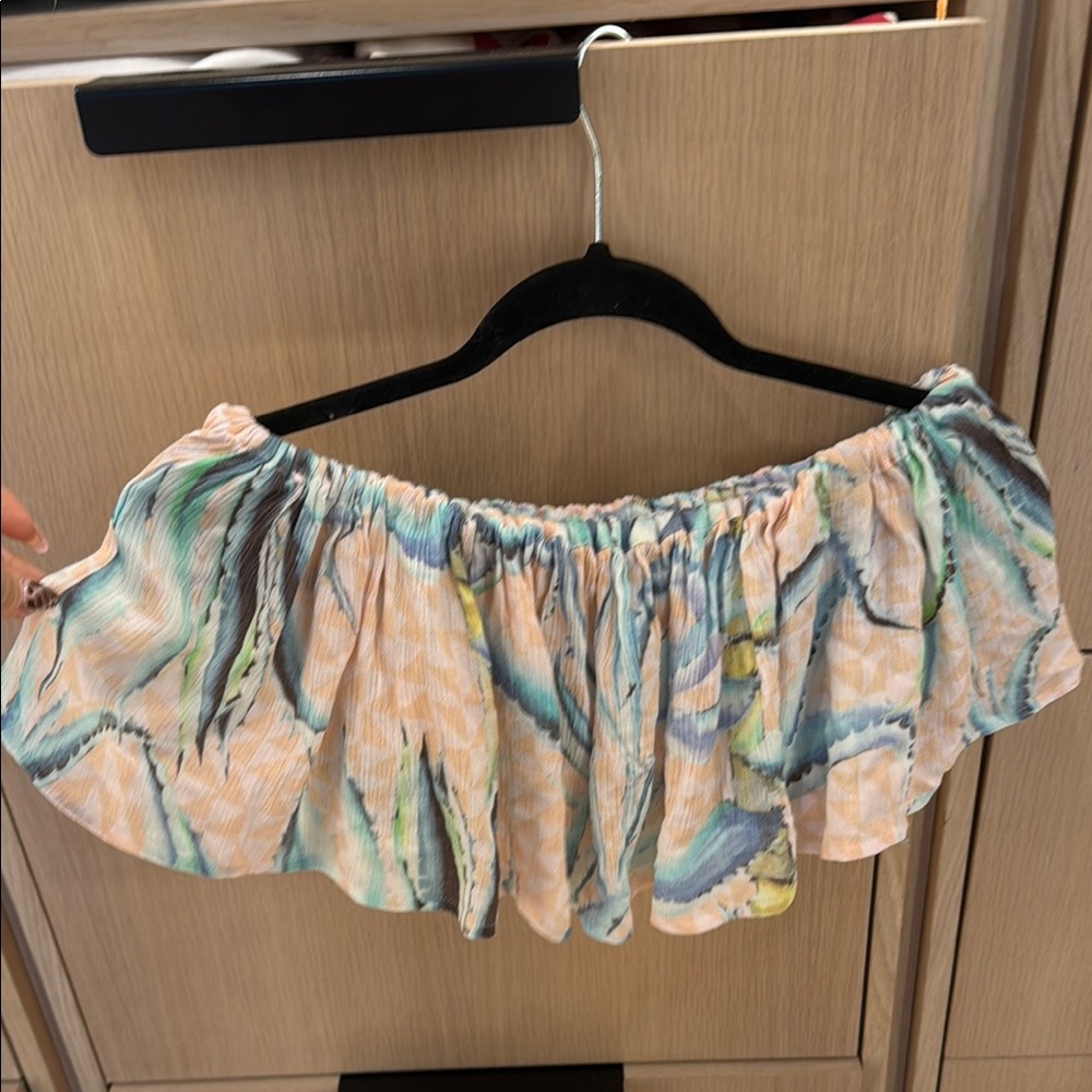 Colorful Off-Shoulder Ruffle tube Top - Picture 4 of 4